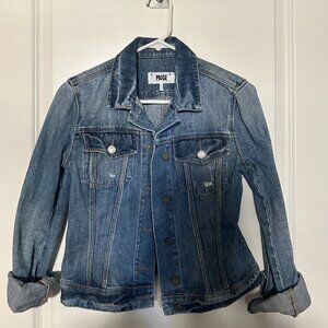 PAIGE - distressed denim jacket in S